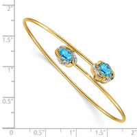 Thumbnail for 14k Polished .03ct Diamond Flexible Bangle