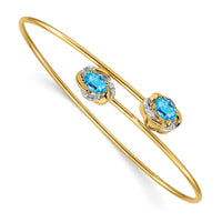 Thumbnail for 14k Polished .03ct Diamond Flexible Bangle