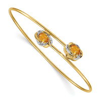 Thumbnail for 14k Polished .03ct Diamond Flexible Bangle