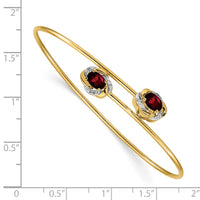 Thumbnail for 14k Polished .03ct Diamond Flexible Bangle
