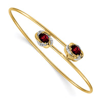 Thumbnail for 14k Polished .03ct Diamond Flexible Bangle