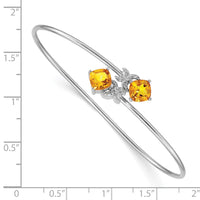 Thumbnail for 14k White Gold .03ct Diamond Flexible Bangle