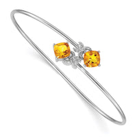 Thumbnail for 14k White Gold .03ct Diamond Flexible Bangle
