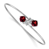 Thumbnail for 14k White Gold .03ct Diamond Flexible Bangle