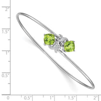 Thumbnail for 14k White Gold .03ct Diamond Flexible Bangle