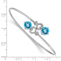 Thumbnail for 14k White Gold Diamond Flexible Bangle