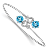 Thumbnail for 14k White Gold Diamond Flexible Bangle