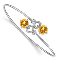 Thumbnail for 14k White Gold Diamond Flexible Bangle