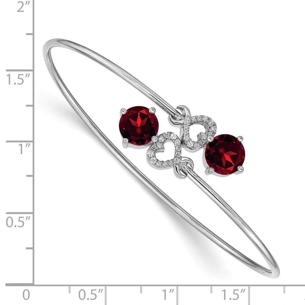 14k White Gold Diamond Flexible Bangle