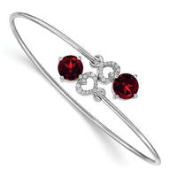 Thumbnail for 14k White Gold Diamond Flexible Bangle