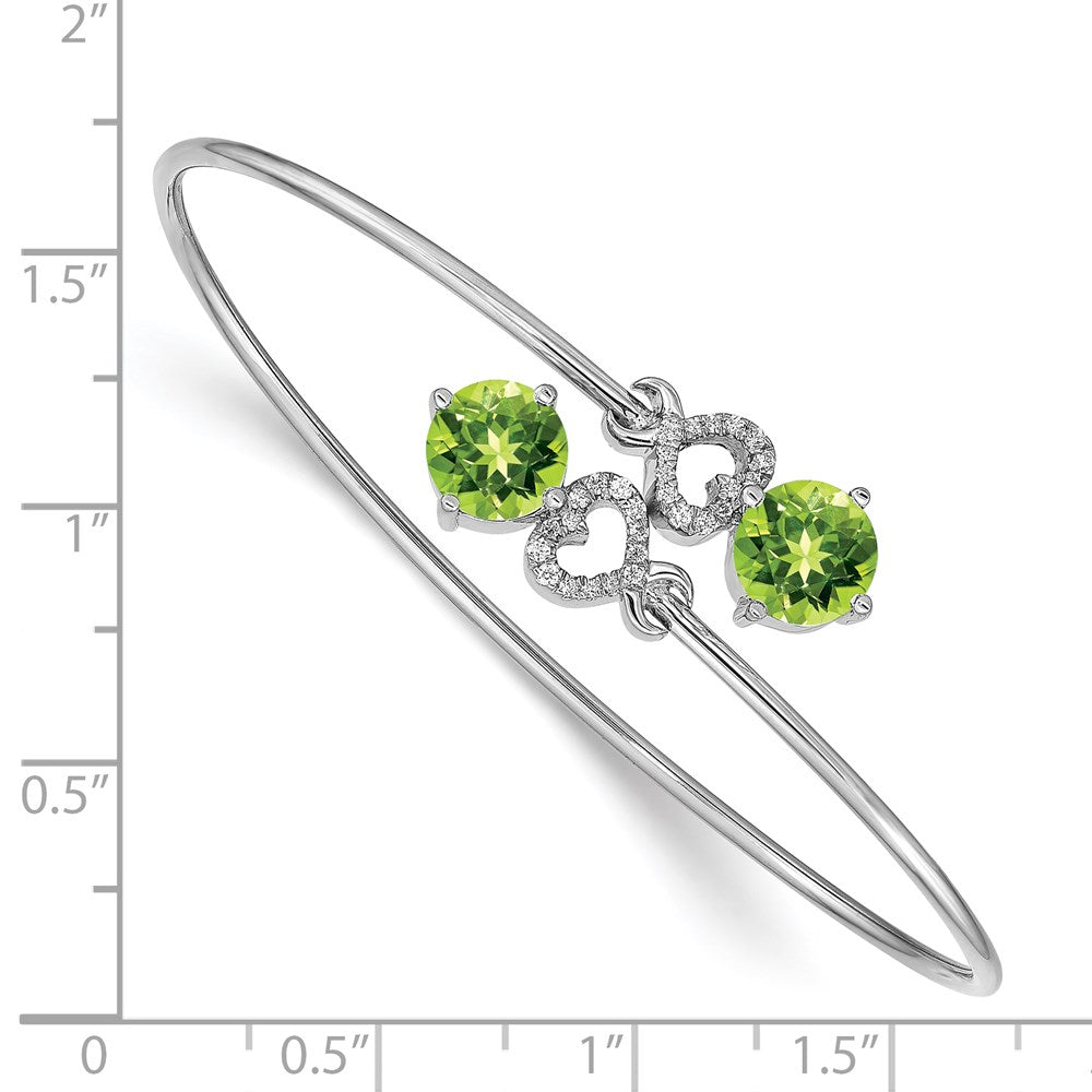 14k White Gold Diamond Flexible Bangle