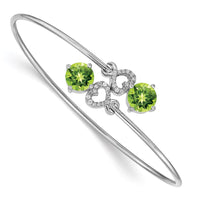 Thumbnail for 14k White Gold Diamond Flexible Bangle