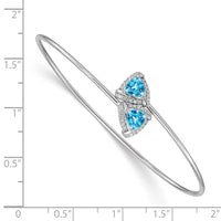 Thumbnail for 14k White Gold Amethyst and Diamond Flexible Bangle