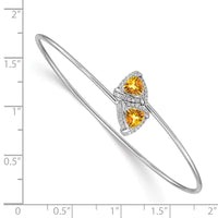 Thumbnail for 14k White Gold Amethyst and Diamond Flexible Bangle