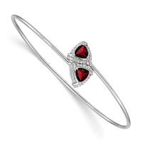 Thumbnail for 14k White Gold Amethyst and Diamond Flexible Bangle