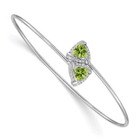 Thumbnail for 14k White Gold Amethyst and Diamond Flexible Bangle