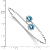Thumbnail for 14k White Gold Amethyst and Diamond Flexible Bangle