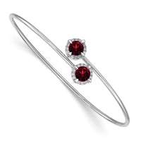 Thumbnail for 14k White Gold Amethyst and Diamond Flexible Bangle
