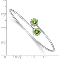 Thumbnail for 14k White Gold Amethyst and Diamond Flexible Bangle