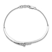 Thumbnail for 14k White Gold Polished Fancy Florina Diamond 7 inch Bracelet