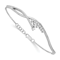 Thumbnail for 14k White Gold Polished Fancy Florina Diamond 7 inch Bracelet