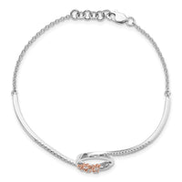 Thumbnail for 14k Two-tone Moon and Stars Diamond 7in w/.5in ext Bracelet