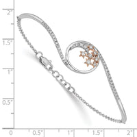 Thumbnail for 14k Two-tone Moon and Stars Diamond 7in w/.5in ext Bracelet