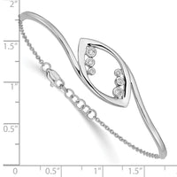 Thumbnail for 14k White Gold Fancy Round Diamond 7in w/.5in ext Bracelet