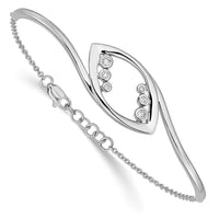 Thumbnail for 14k White Gold Fancy Round Diamond 7in w/.5in ext Bracelet