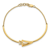 Thumbnail for 14k Polished Triangle Diamond 7in w/.5in ext Bracelet