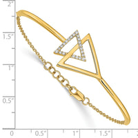 Thumbnail for 14k Polished Triangle Diamond 7in w/.5in ext Bracelet