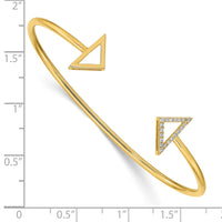Thumbnail for 14k Polished Diamond Triangle Cuff Bangle