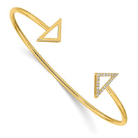 Thumbnail for 14k Polished Diamond Triangle Cuff Bangle
