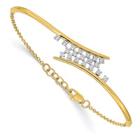 Thumbnail for 14k Polished Diamond Cluster Center Bar 7in w/.5 ext Bracelet