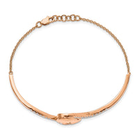 Thumbnail for 14k Rose Gold PDiamond Teardrop Flower Bar 7in w/.5 ext Bracelet