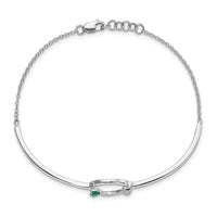Thumbnail for 14k White Gold Diamond and Circle 7in w/.5in ext Bracelet