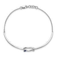 Thumbnail for 14k White Gold Diamond and Circle 7in w/.5in ext Bracelet