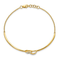 Thumbnail for 14k Polished Diamond Fancy Shaped Bar 7in w/.5in ext Bracelet