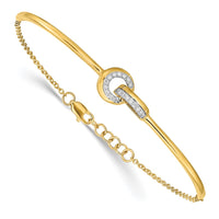Thumbnail for 14k Polished Diamond Fancy Shaped Bar 7in w/.5in ext Bracelet