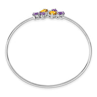 Thumbnail for 14k White Gold Amethyst/Citrine/Diamond Bangle
