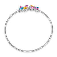 Thumbnail for 14k White Gold Blue Topaz/Citrine/Cr.Pk. Sapphire/Diamond Bangle