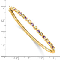 Thumbnail for 14k Amethyst and Diamond Bangle