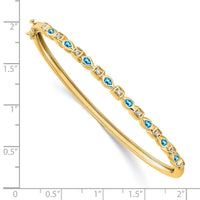 Thumbnail for 14k Blue Topaz and Diamond Bangle