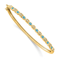 Thumbnail for 14k Blue Topaz and Diamond Bangle