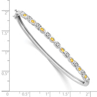Thumbnail for 14k White Gold Citrine and Diamond Bangle