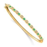 Thumbnail for 14k Emerald and Diamond Bangle
