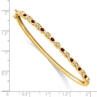 Thumbnail for 14k Garnet and Diamond Bangle