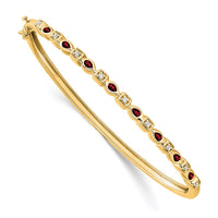 Thumbnail for 14k Garnet and Diamond Bangle