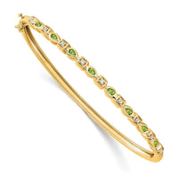 Thumbnail for 14k Peridot and Diamond Bangle