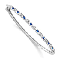 Thumbnail for 14k White Gold Sapphire and Diamond Bangle
